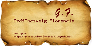 Grünczveig Florencia névjegykártya